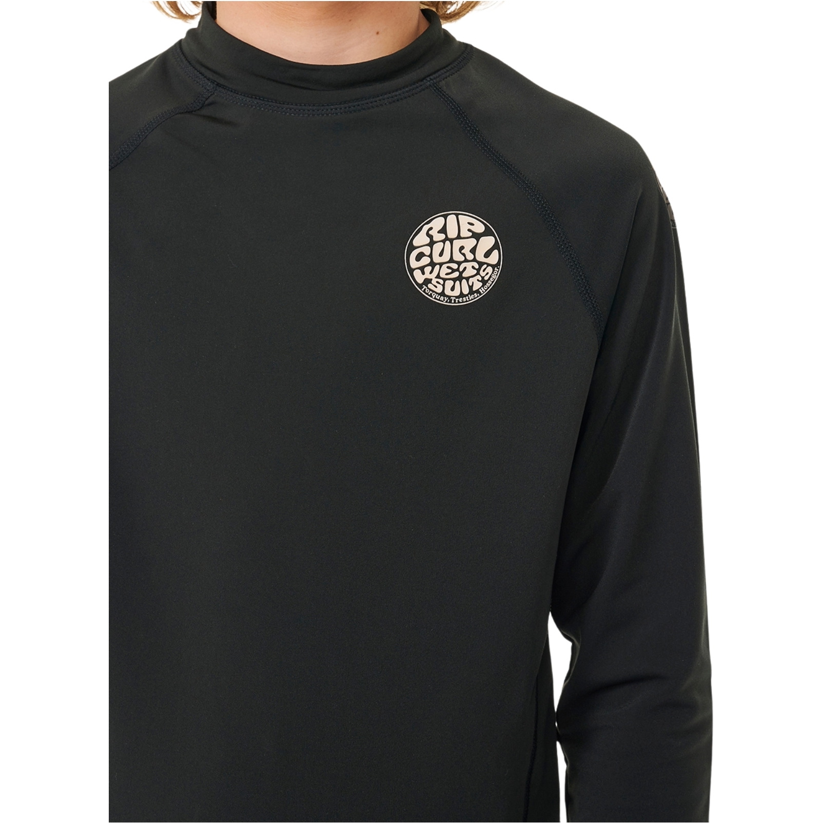2026 Rip Curl Juniors Icons UV Brushed Long Sleeve Lycra Vest 11YBRV - Black